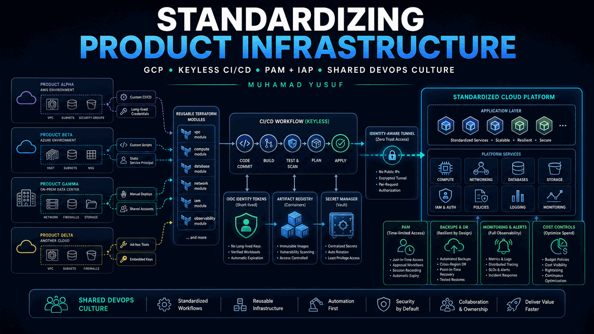 Standardized GCP infrastructure and keyless delivery platform